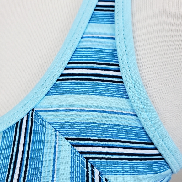 Nike Dri Fit Striped Mesh Back Athletic Crop Tank - Picture 6 of 13